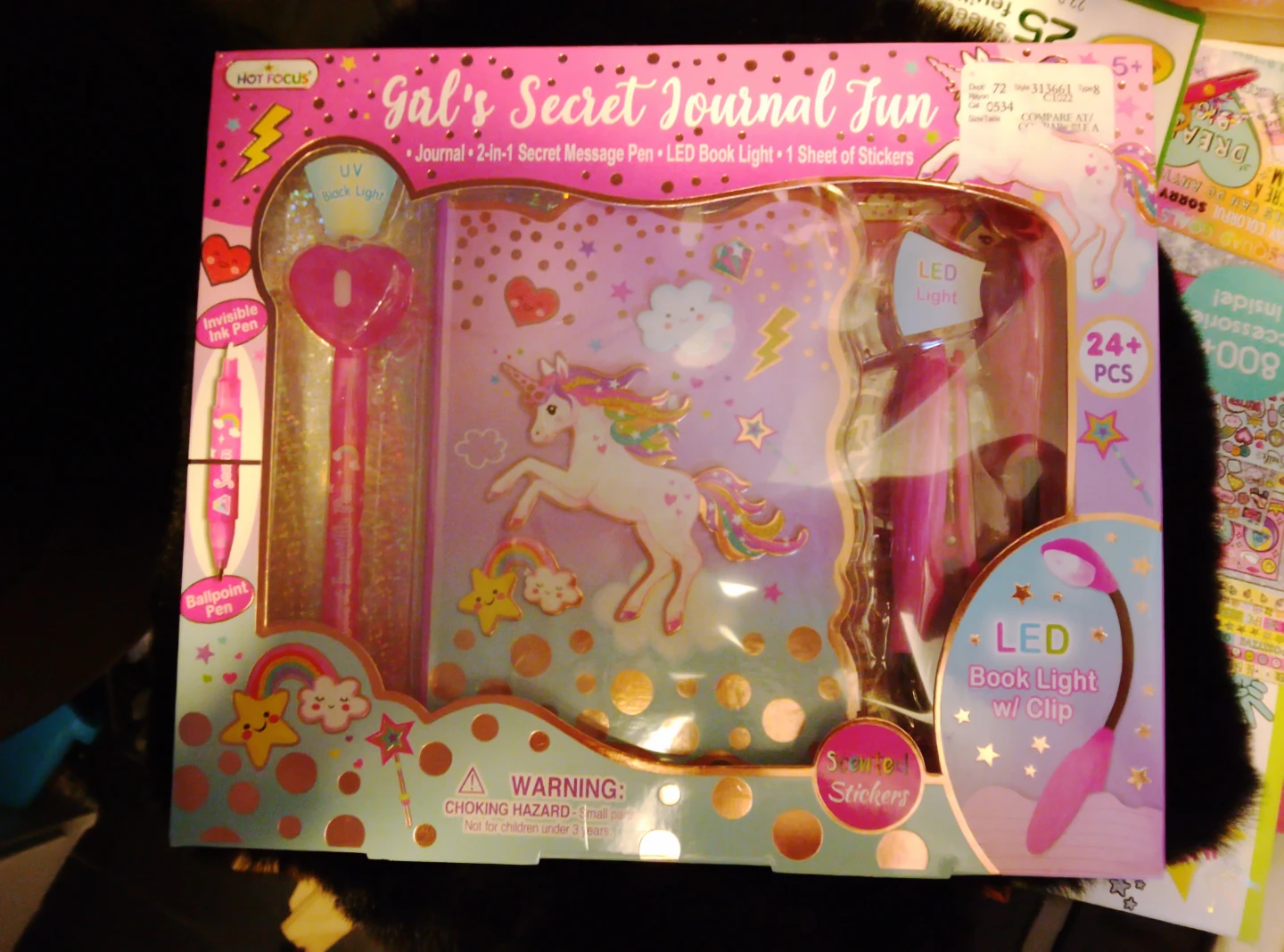 Gal's Secret Journal Fun 24+ Piece Set with LED Book Light