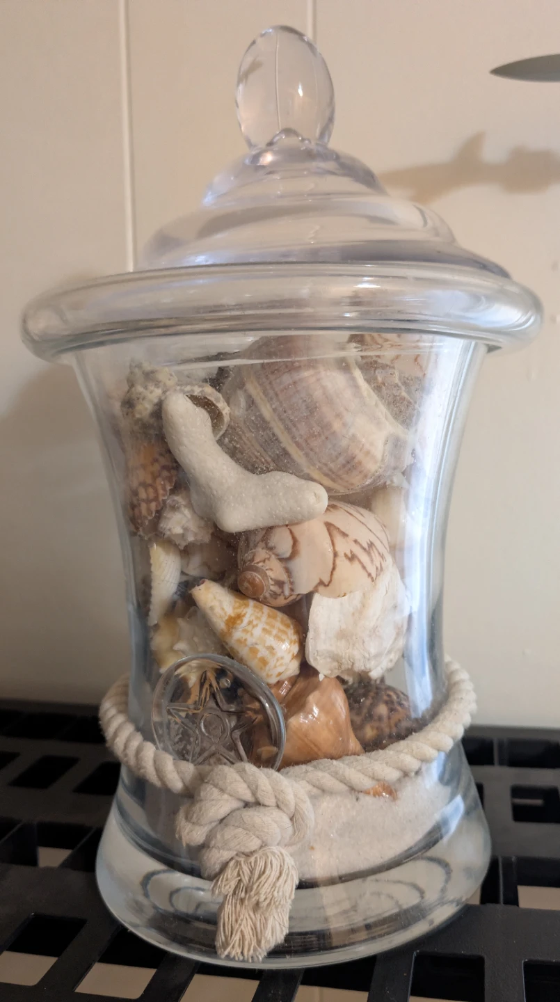 Large Glass Jar with Seashells and Nautical Decor - photo 2