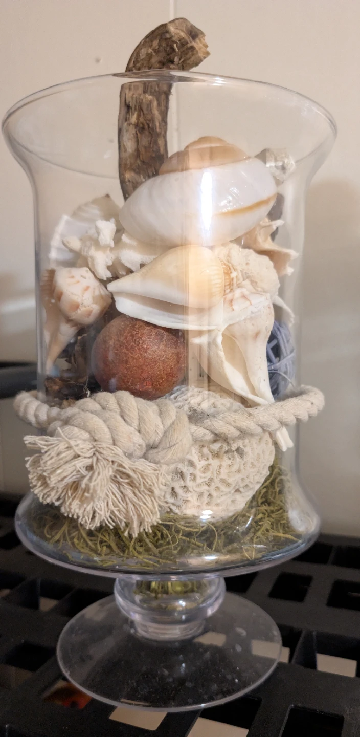 Large Glass Jar with Seashells and Nautical Decor - photo 4