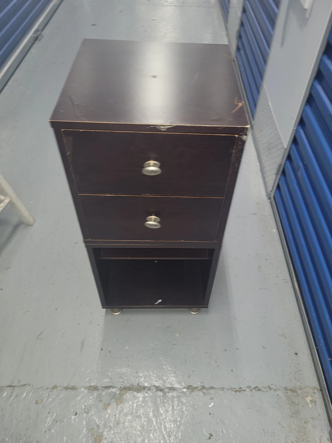 Dark Brown 2-Drawer Nightstand with Open Shelf - photo 4