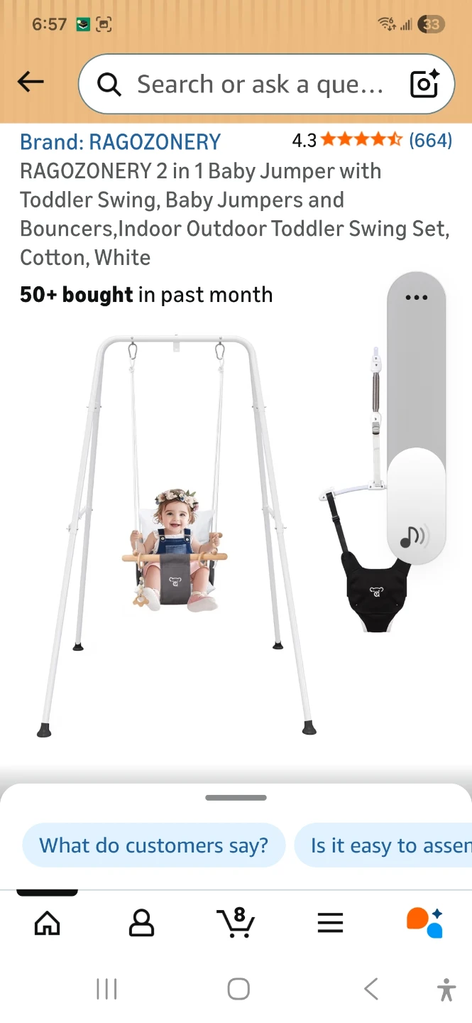 Ragozonery 2-in-1 Baby Jumper with Toddler Swing Set