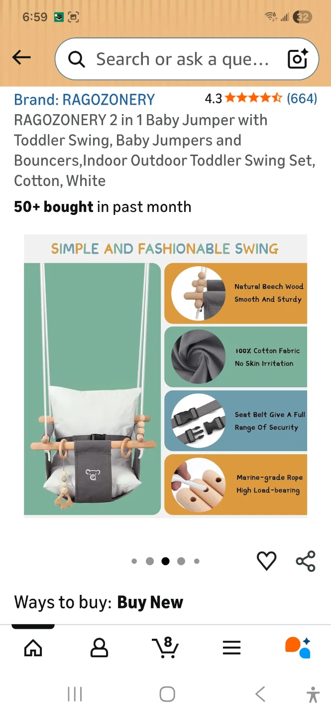 Ragozonery 2-in-1 Baby Jumper with Toddler Swing Set - photo 3