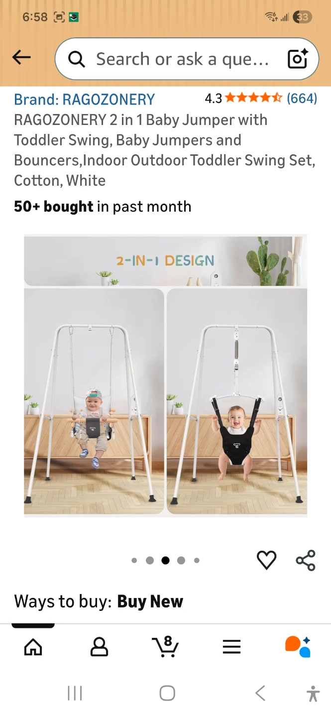Ragozonery 2-in-1 Baby Jumper with Toddler Swing Set - photo 4