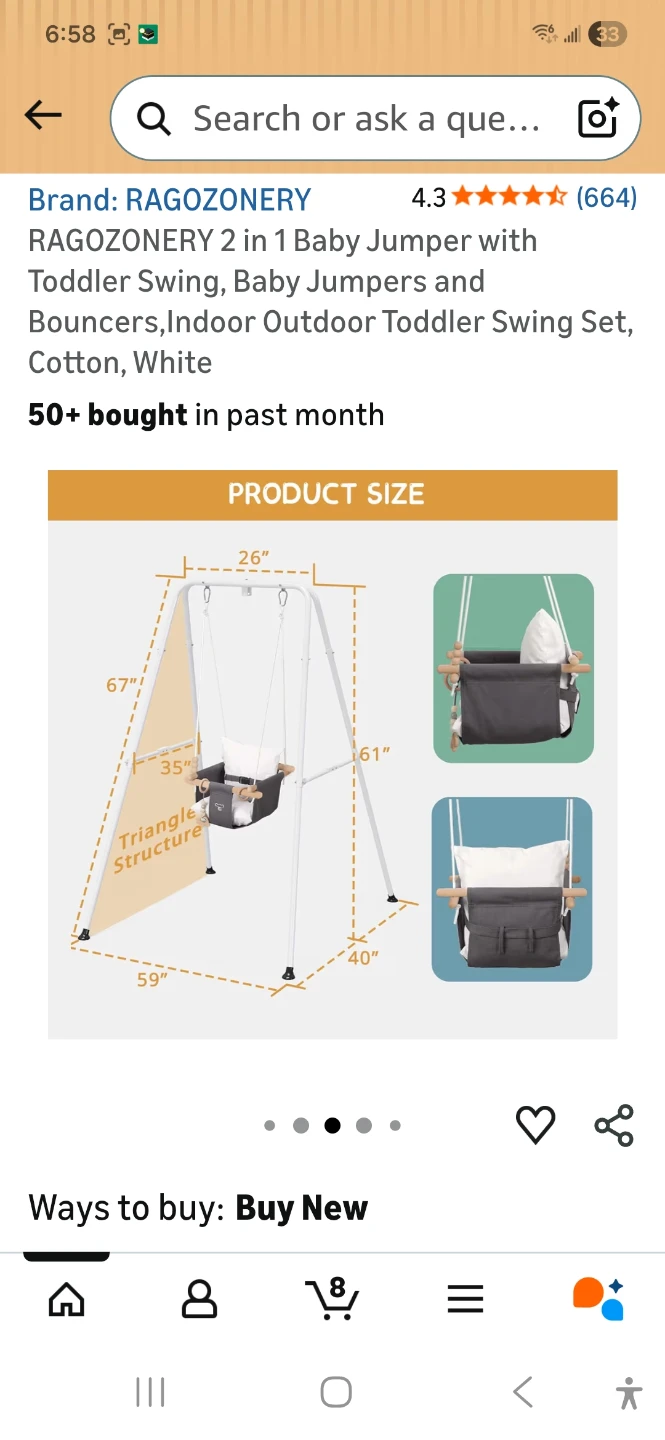 Ragozonery 2-in-1 Baby Jumper with Toddler Swing Set - photo 5