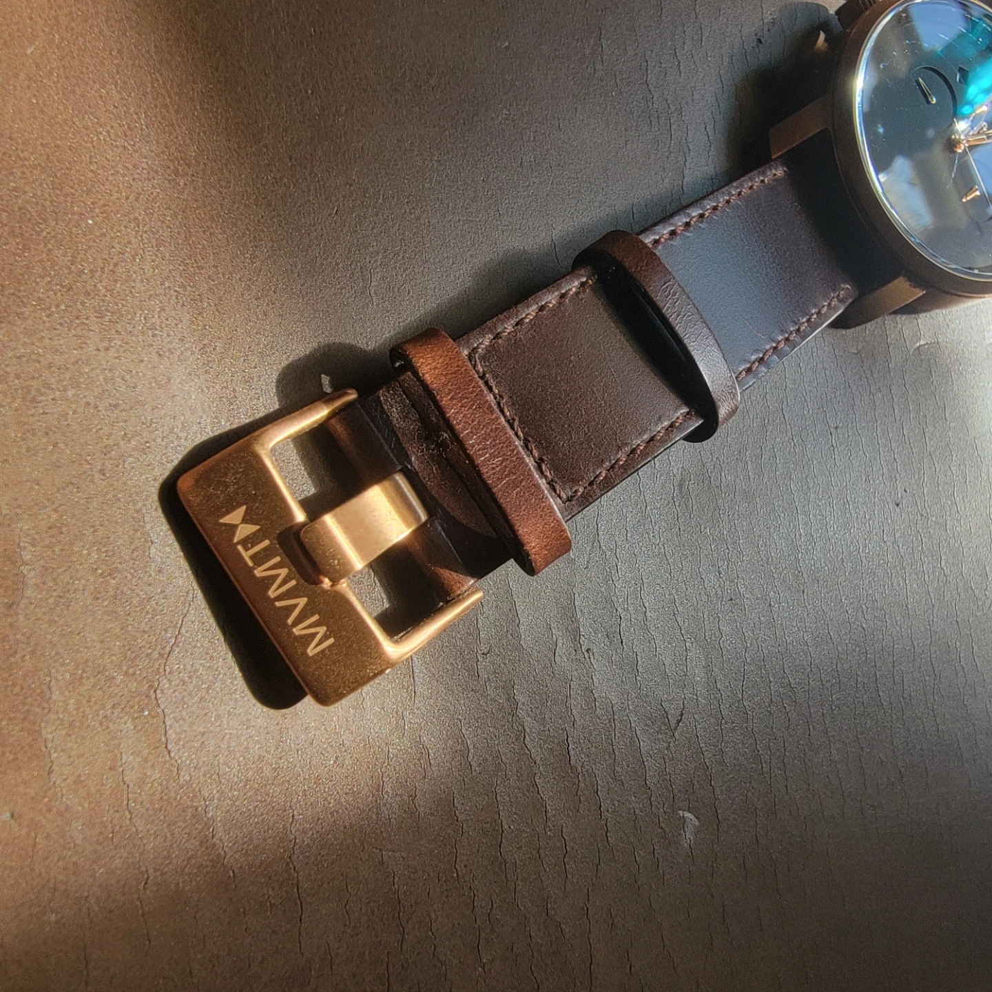 Men's Mvmt Watch Rose Gold/ Brown Leather Band - photo 2