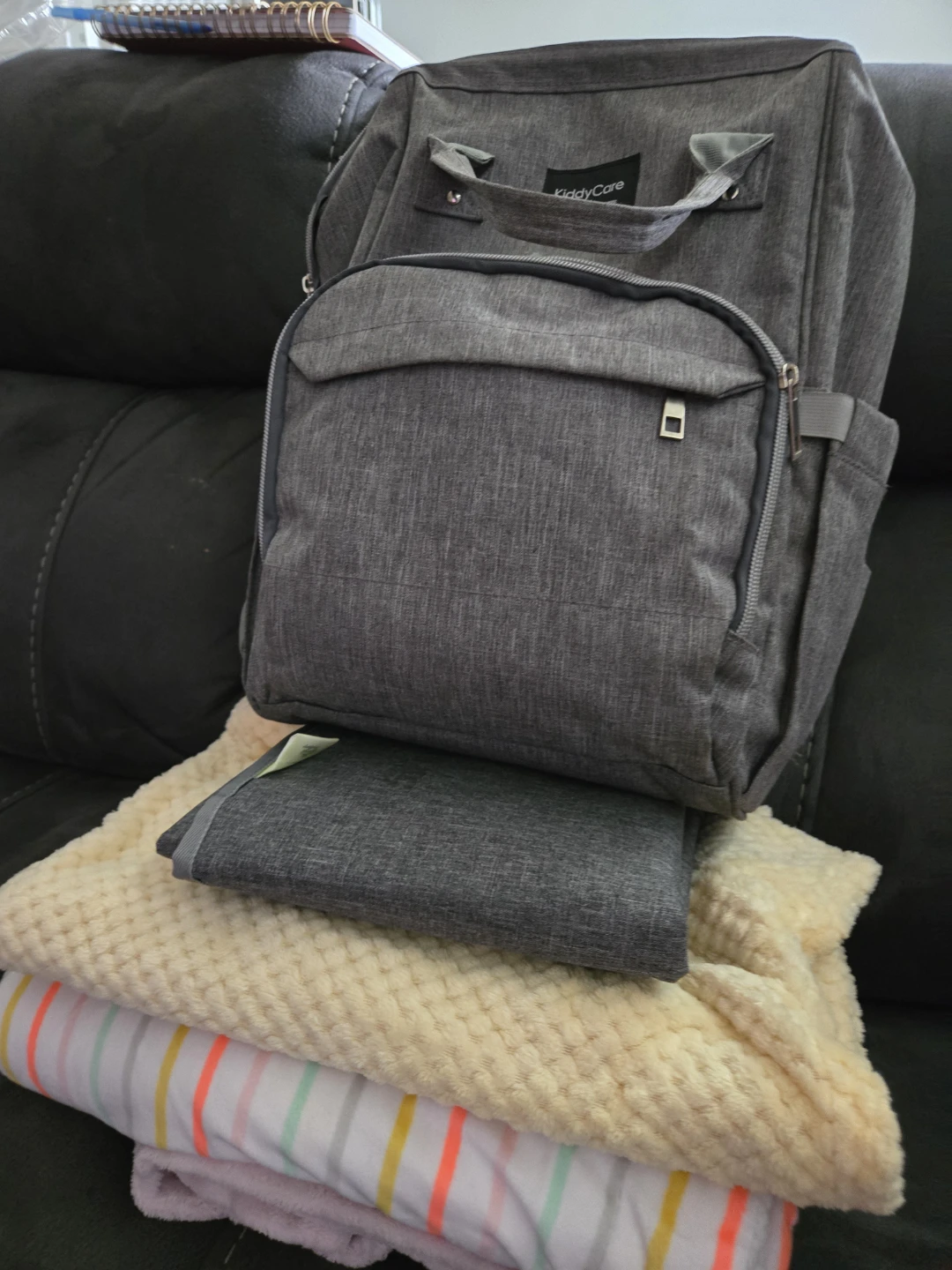 KiddyCare Grey Diaper Bag Backpack