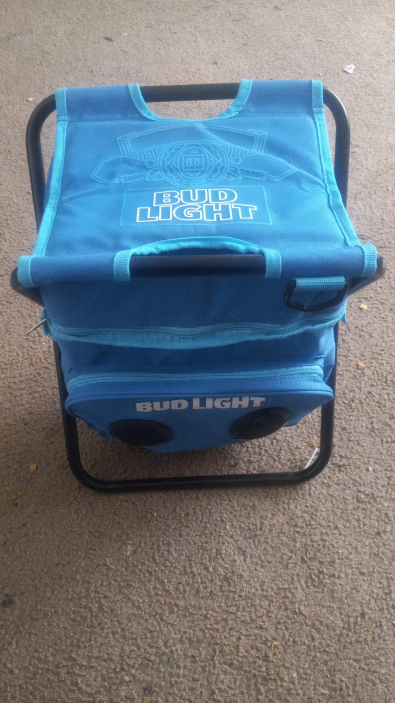 Bud Light Blue Cooler Chair with Speakers