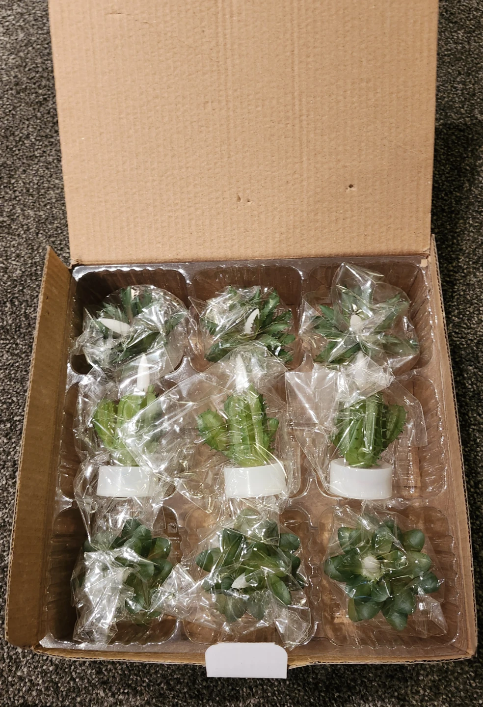 Set of 9 LED Succulent & Cactus Tealight Candles - photo 3