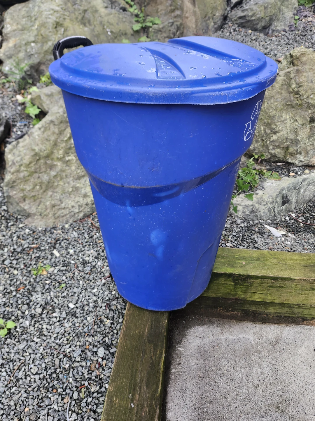 Blue Recycling Bin with Lid - photo 3
