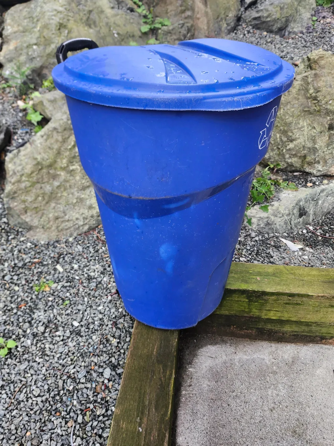 Blue Recycling Bin with Lid - photo 3