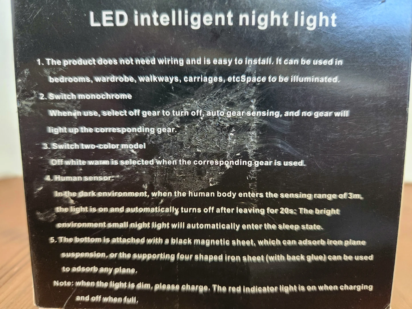 NEW ~ LED Intelligent Night Light with USB Cable - photo 2