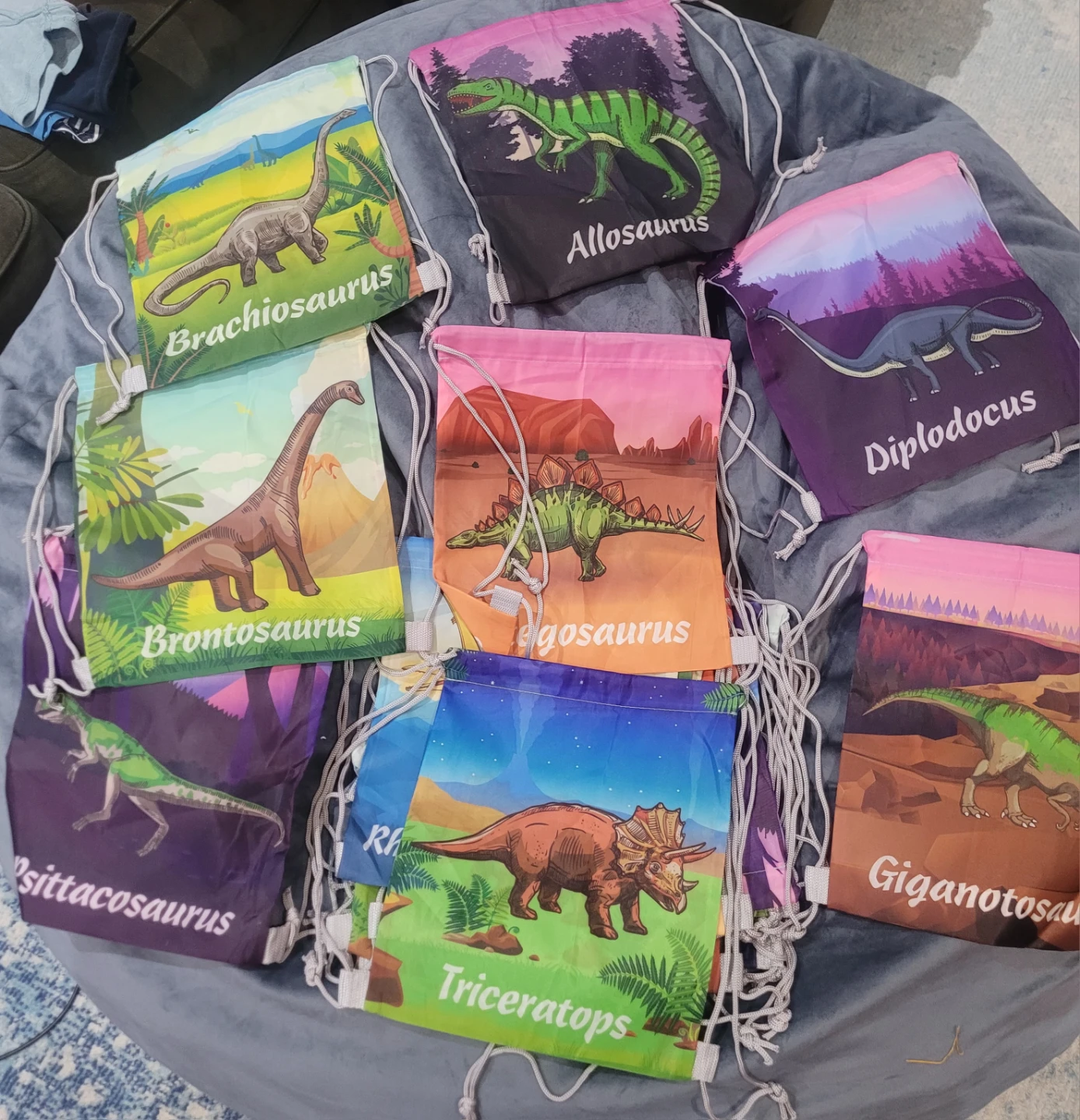 Dinosaur Drawstring Bags - Lot of 20