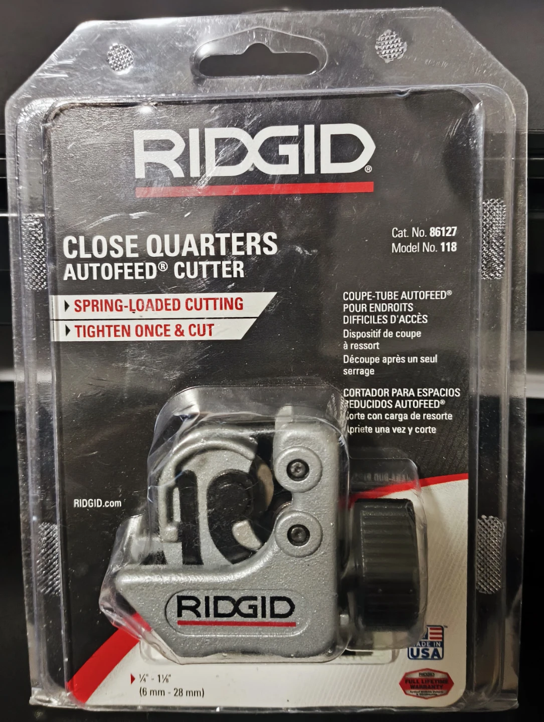 RIDGID Close Quarters Autofeed Tubing Cutter