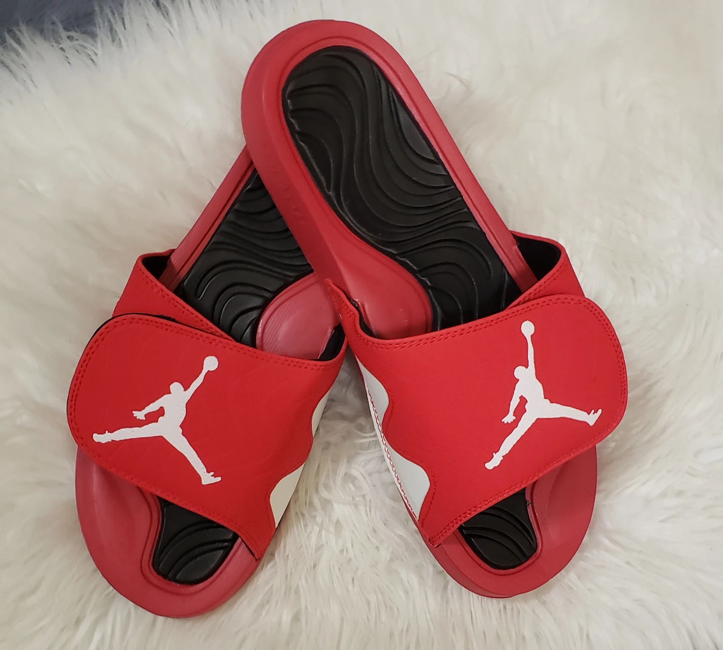 Brand new Jordan Summer Flip flops Red Black