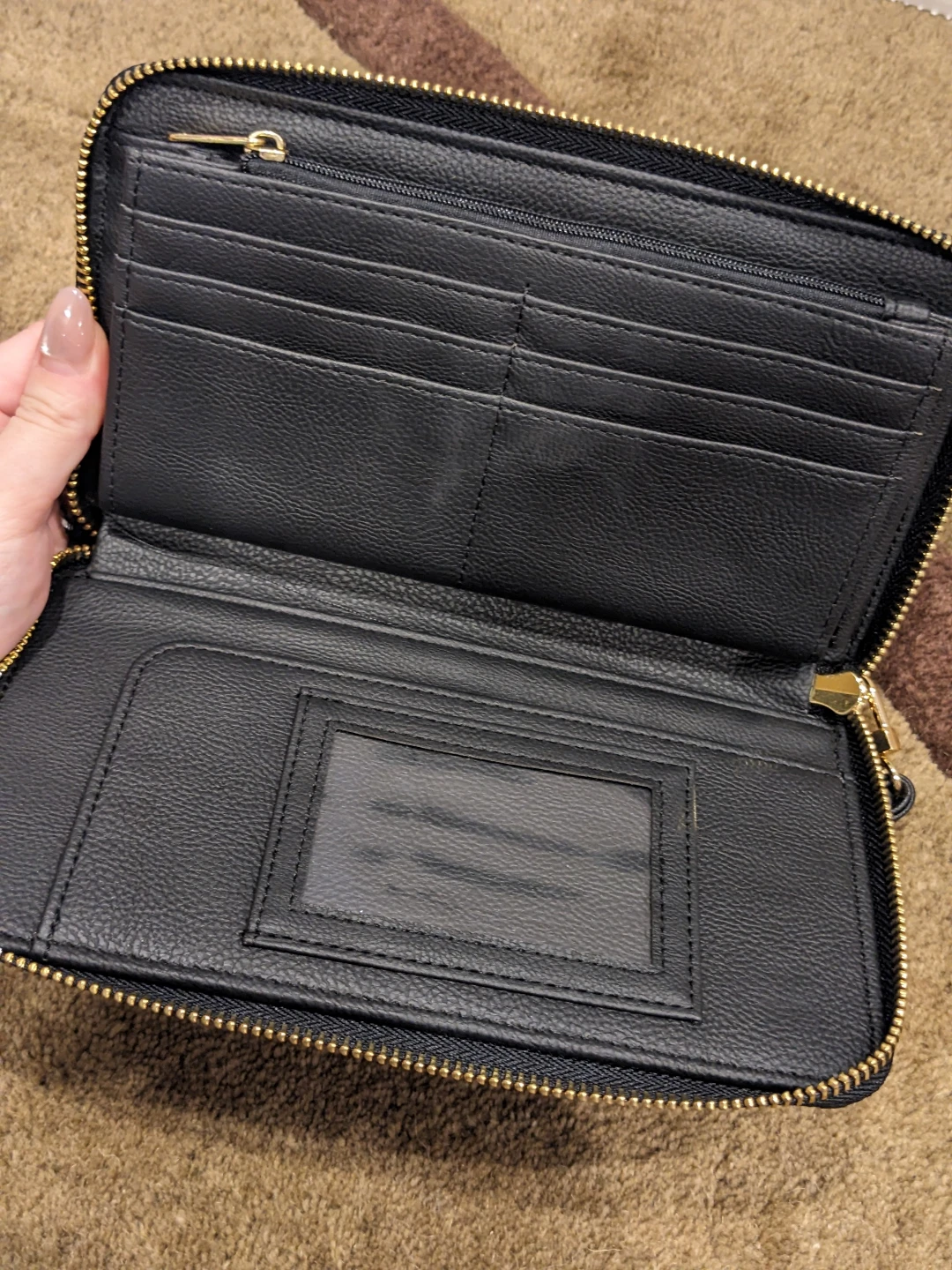 Betsey Johnson Black Skull Print Zip Around Wallet Clutch - photo 3