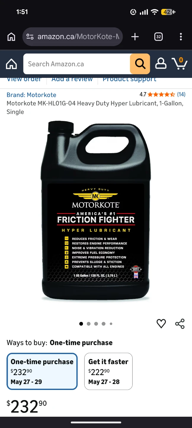 Motorkote MK-HL01G-04 Heavy Duty Hyper Lubricant, 1-Gallon
