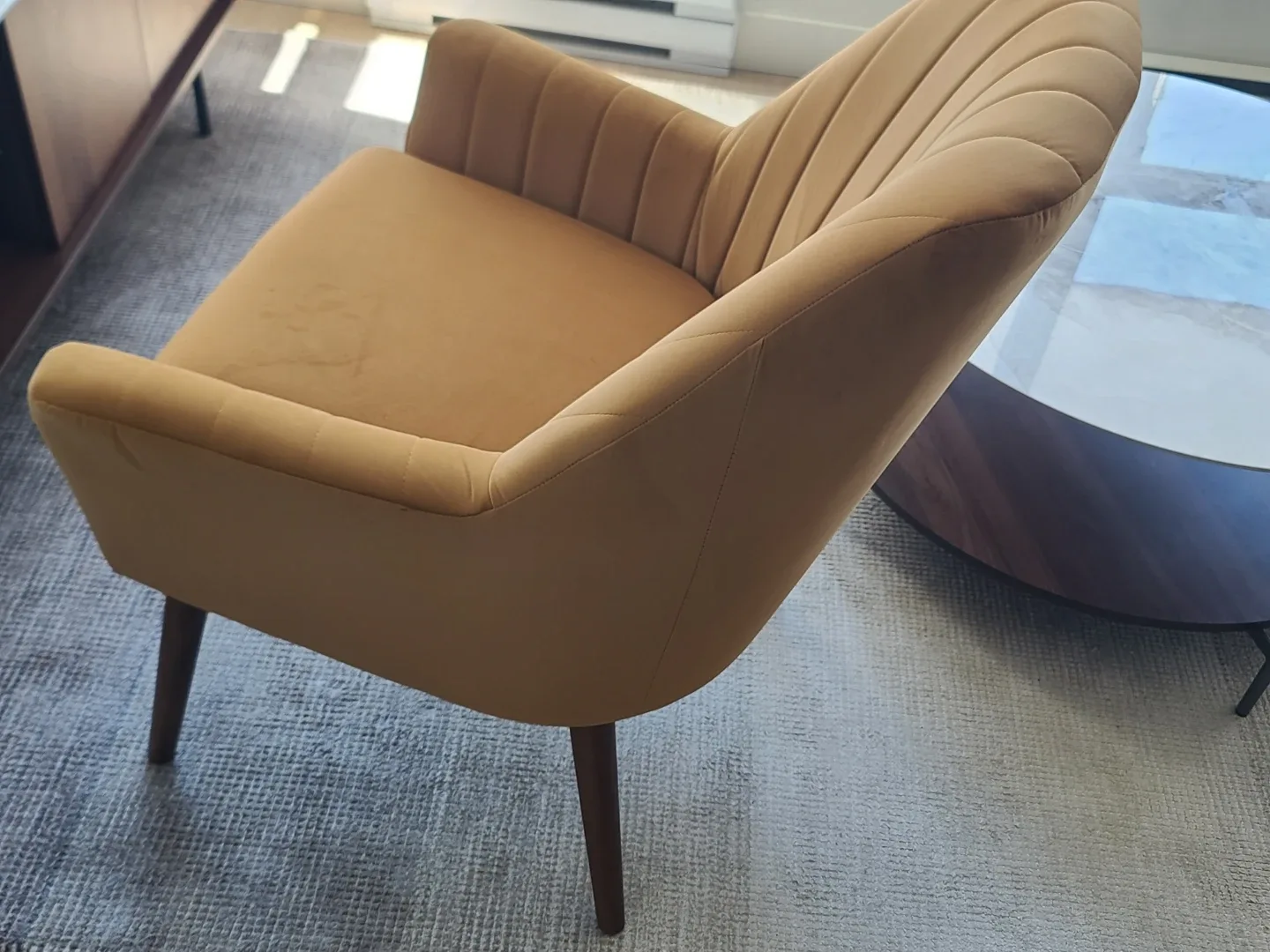 Accent Chair - Mustard Yellow Velvet - photo 3