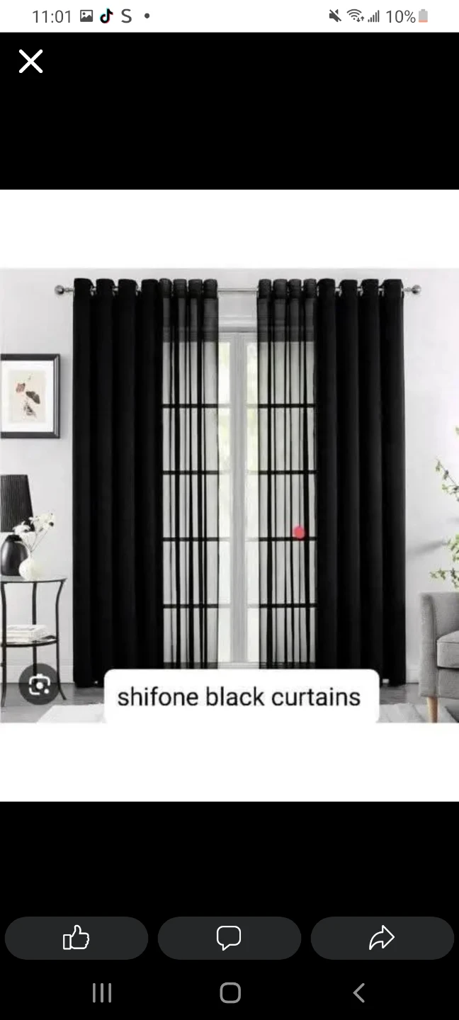Black Sheer Curtains with Damask Pattern