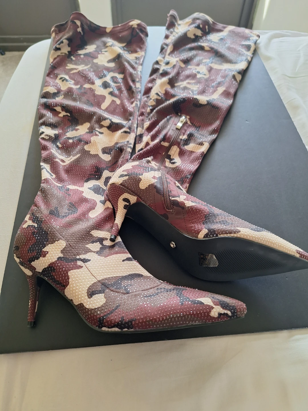 Women's Camo Rhinestone Thigh-High Boots - photo 2