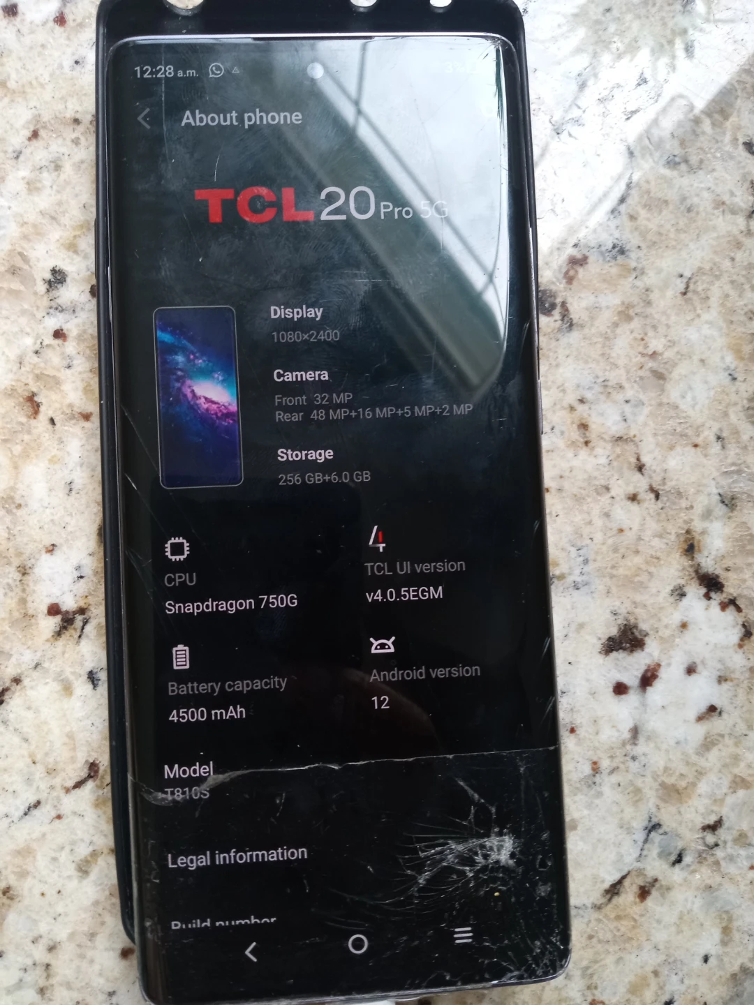 TCL 20 Pro 5G Smartphone crack bug working