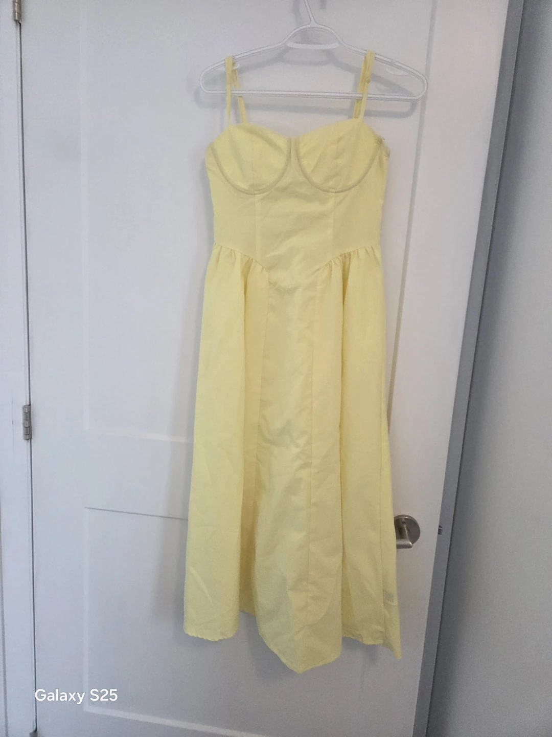 Yellow Midi Dress with Smocked Bodice - photo 2