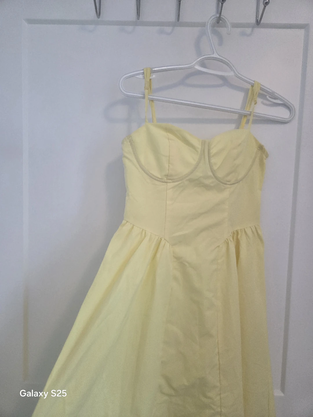 Yellow Midi Dress with Smocked Bodice - photo 3