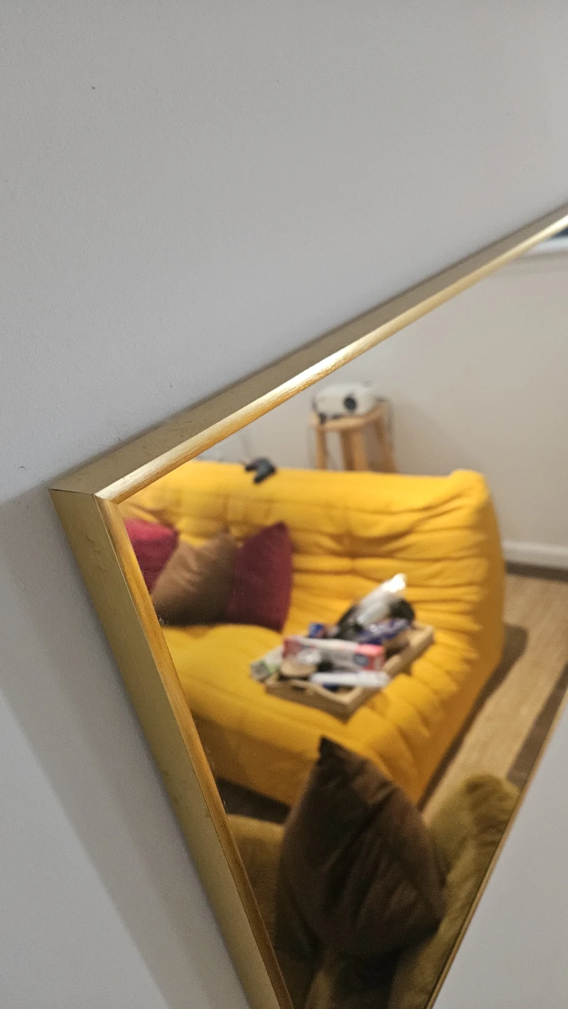 Large Rectangular Gold Framed Wall Mirror - photo 3