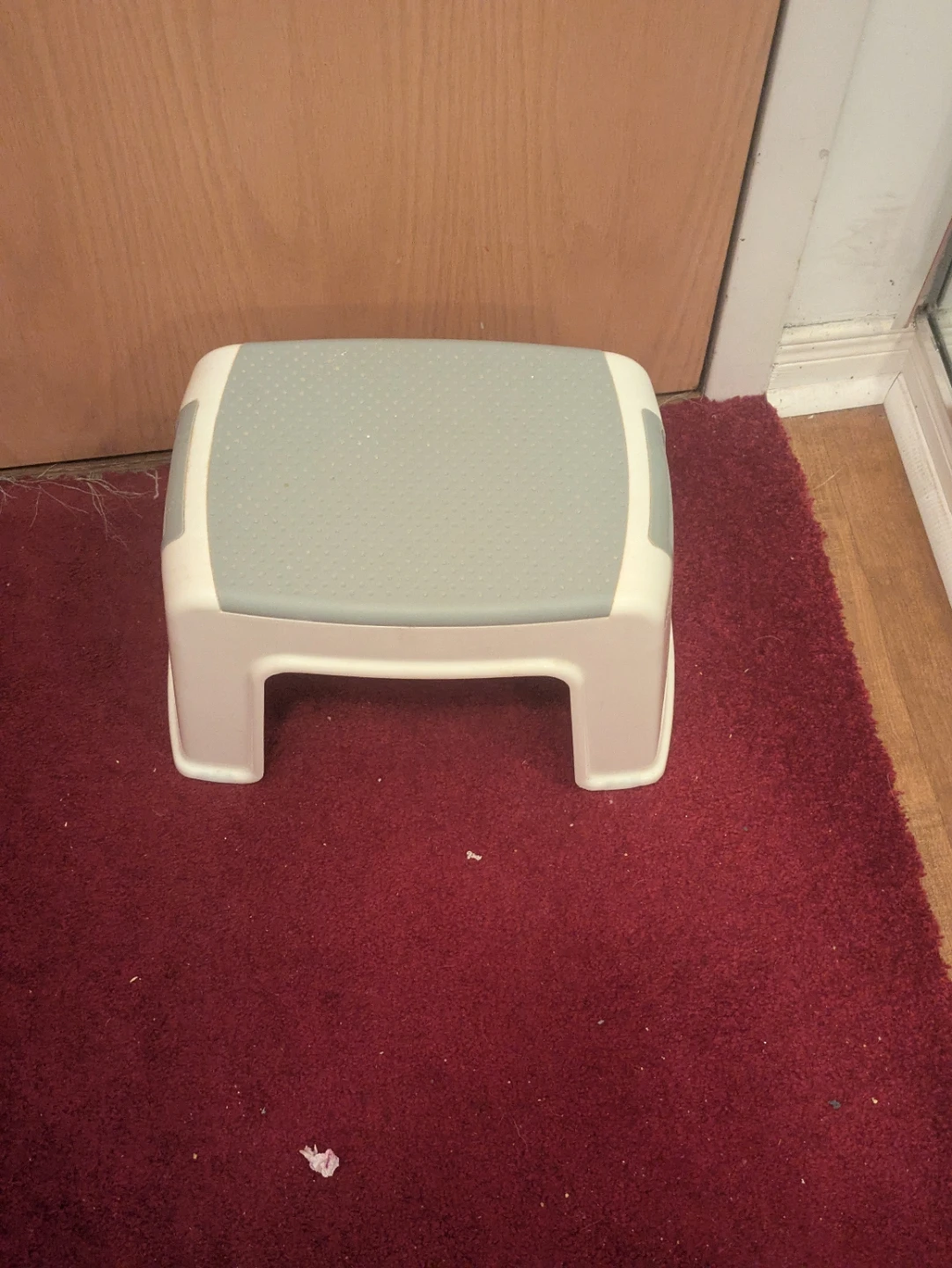 Plastic Step Stool - White & Grey