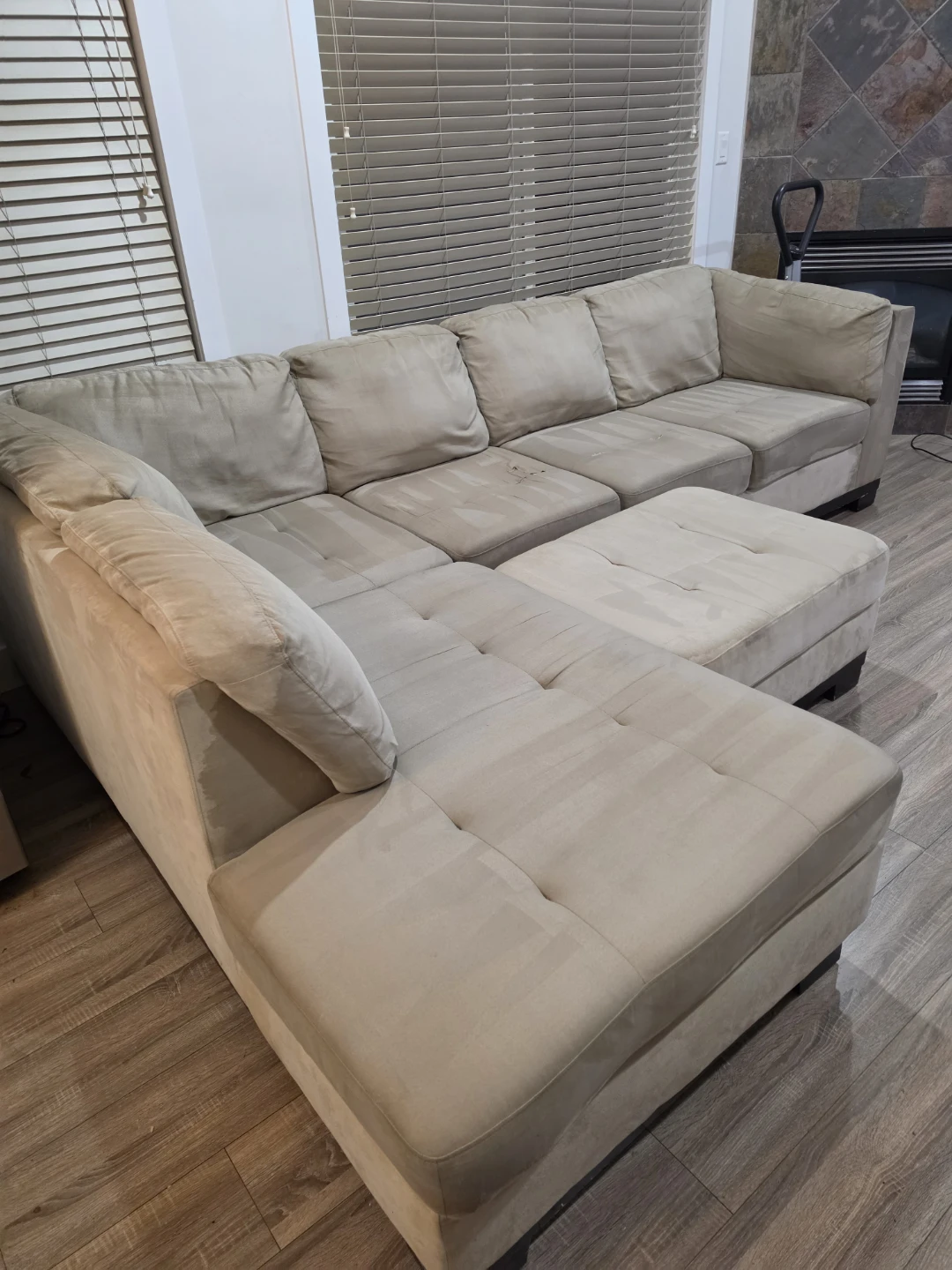 Large Sectional Sofa + Ottoman (10+ Feet) - Deep Cleaned!