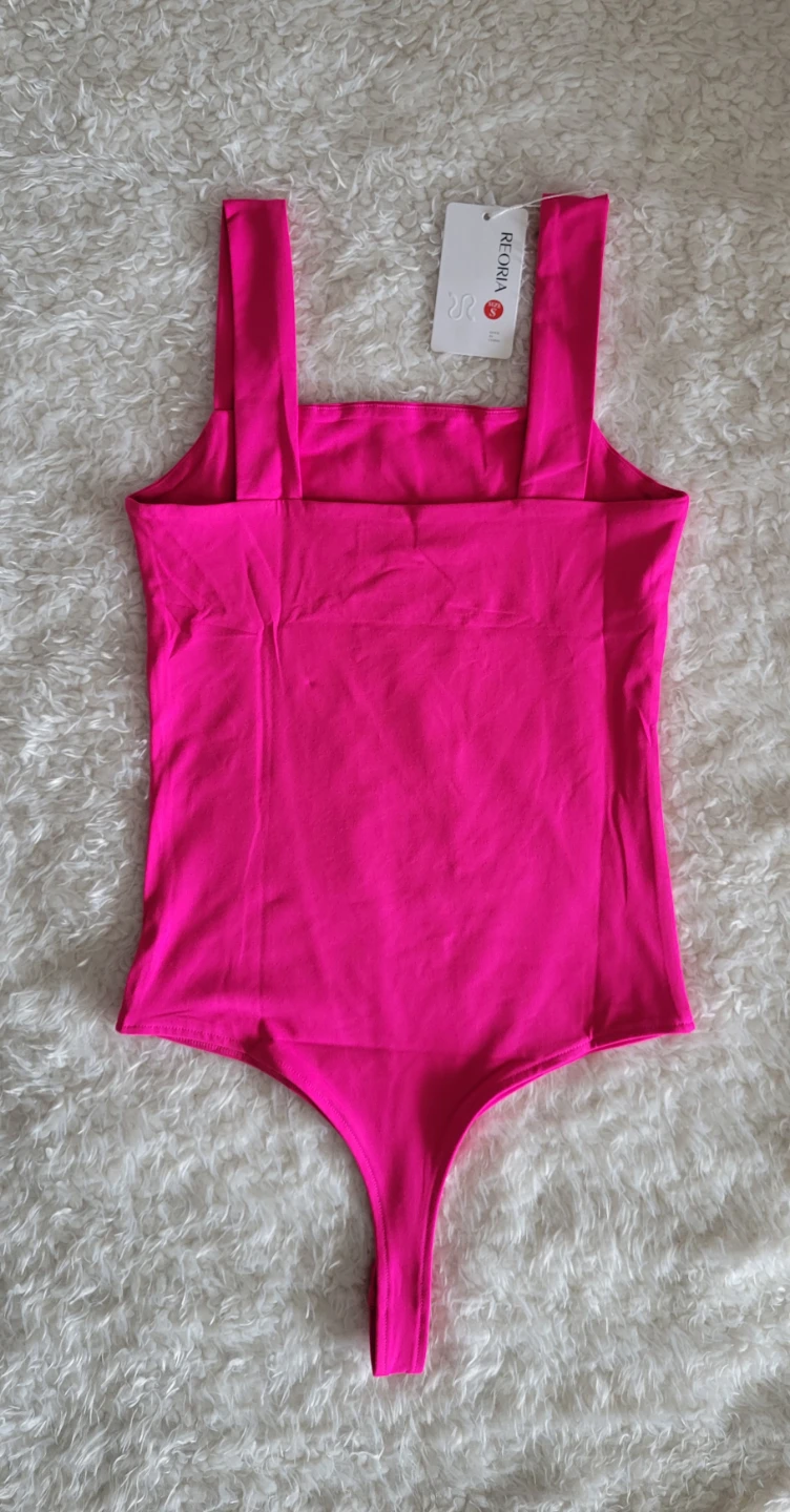 BNWT Pink Square Neck Tank Bodysuit - Small - photo 2