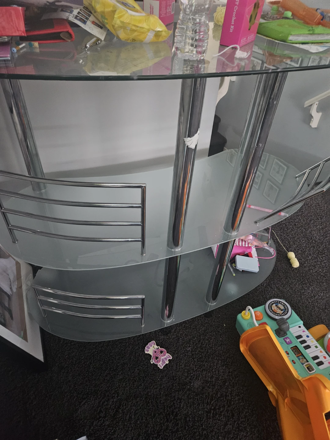 Glass and Chrome Bar Table/Counter