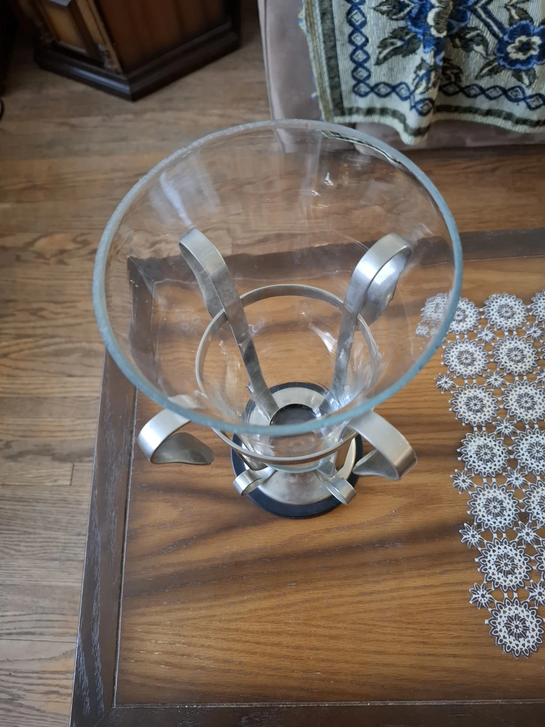 Glass and Metal Vase Holder - photo 3