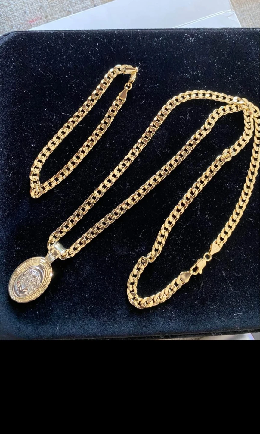 Cuban Link Chain And Bracelet set