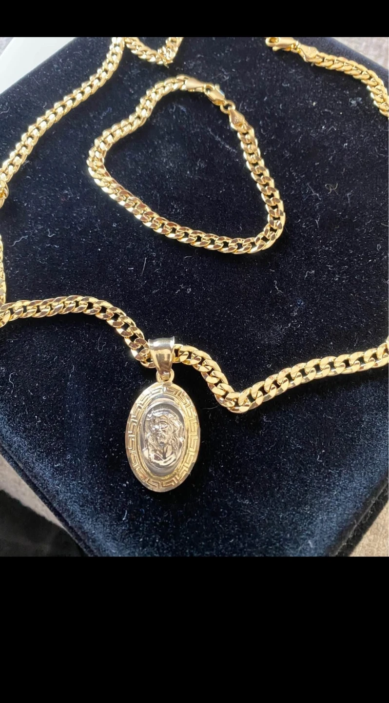 Cuban Link Chain And Bracelet set - photo 3