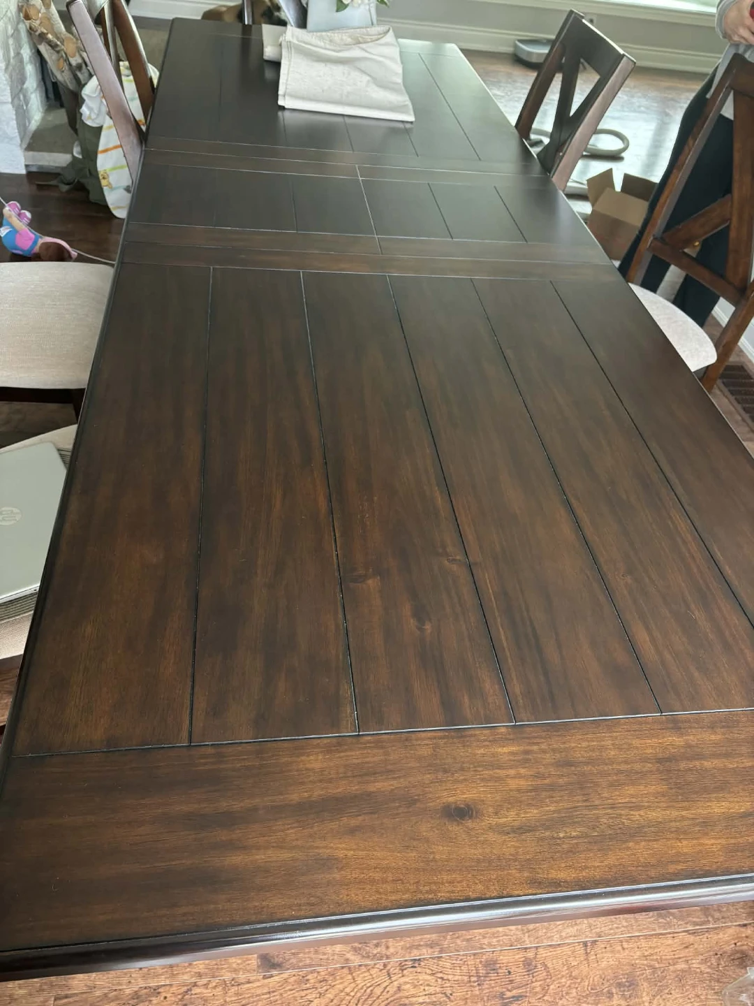 Dark Wood Dining Table with hidden Extension - photo 2