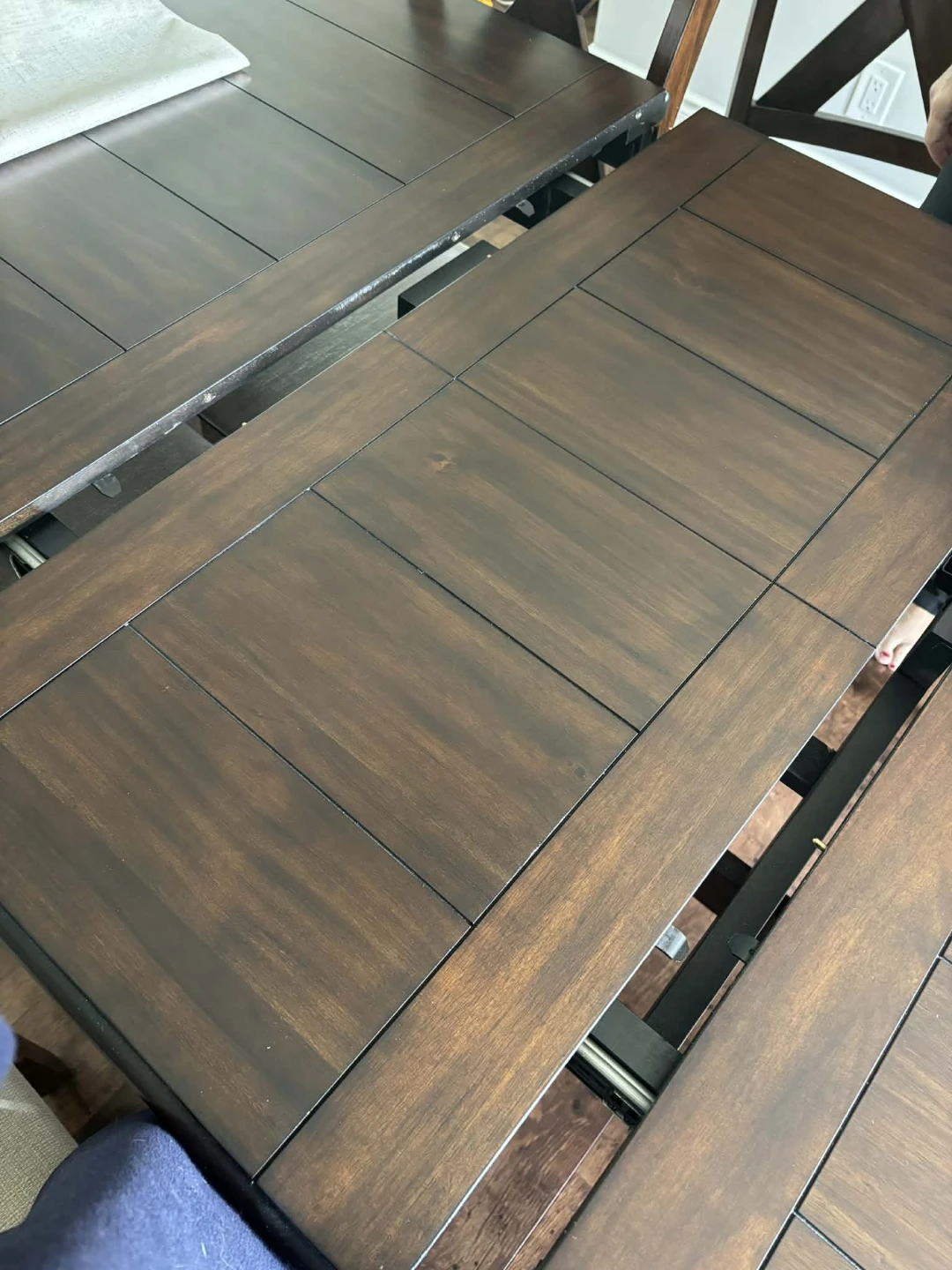Dark Wood Dining Table with hidden Extension - photo 4