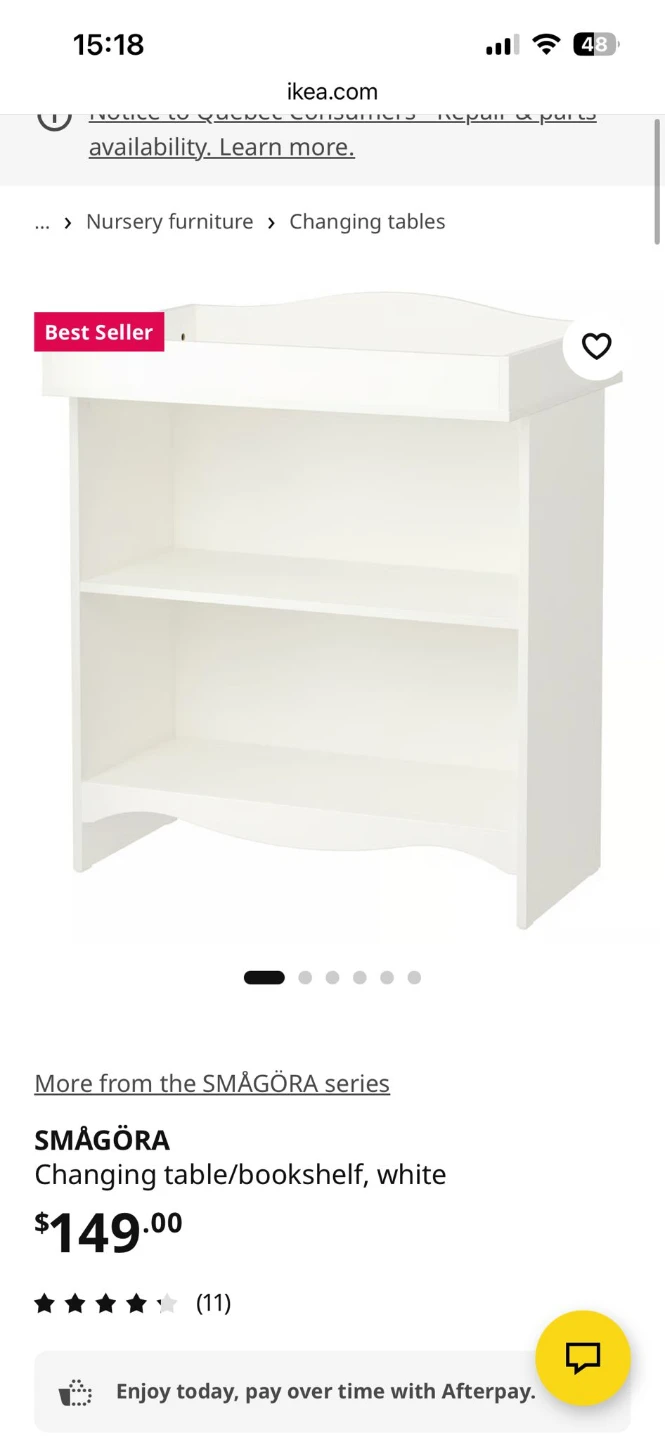 IKEA SMÅGÖRA Changing table/bookshelf, white - photo 3