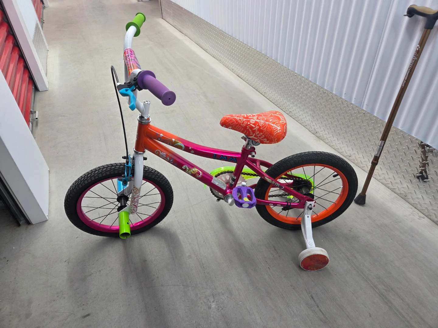 Kids' Pink & Orange Bicycle