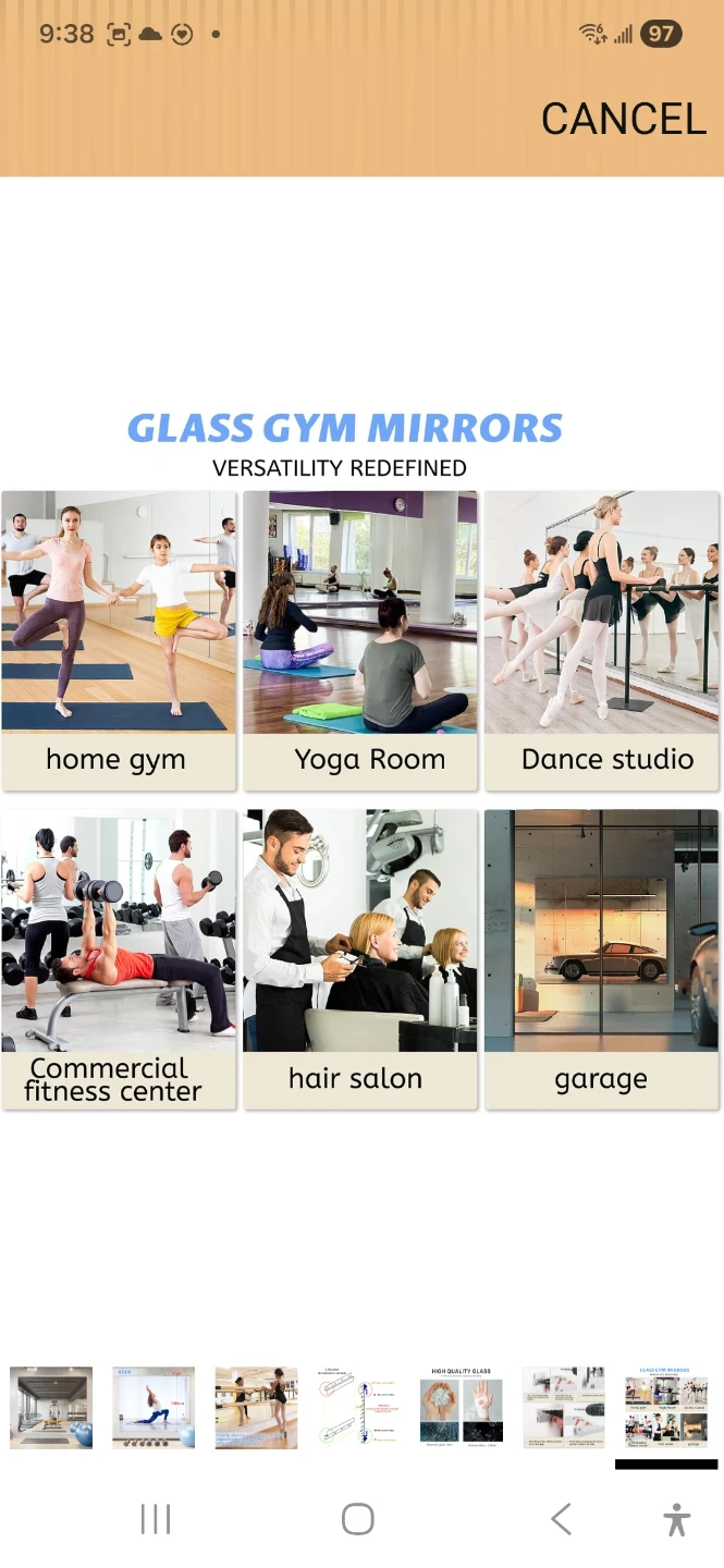 Home/ Gym Mirrors - 41cm x 140cm - photo 3