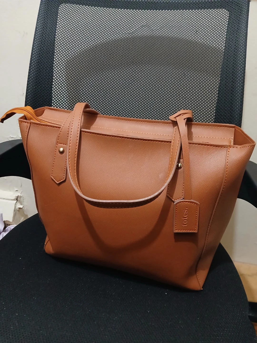 Brown Faux Leather Tote Bag - photo 2