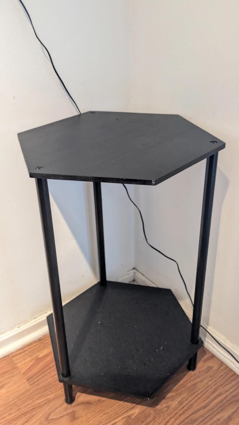 Black Hexagonal Corner Stand