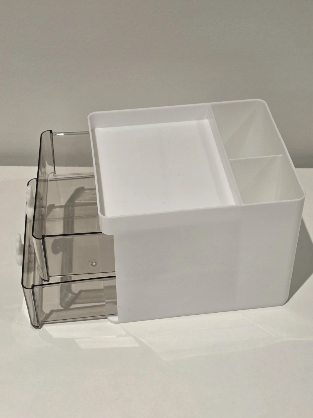 White Makeup Organizer with 2 Drawers - photo 2