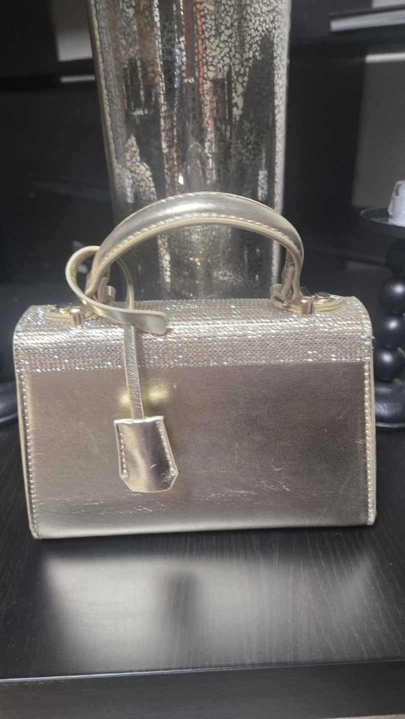 ALDO Gold Sparkle Handbag with Lock Detail - photo 2