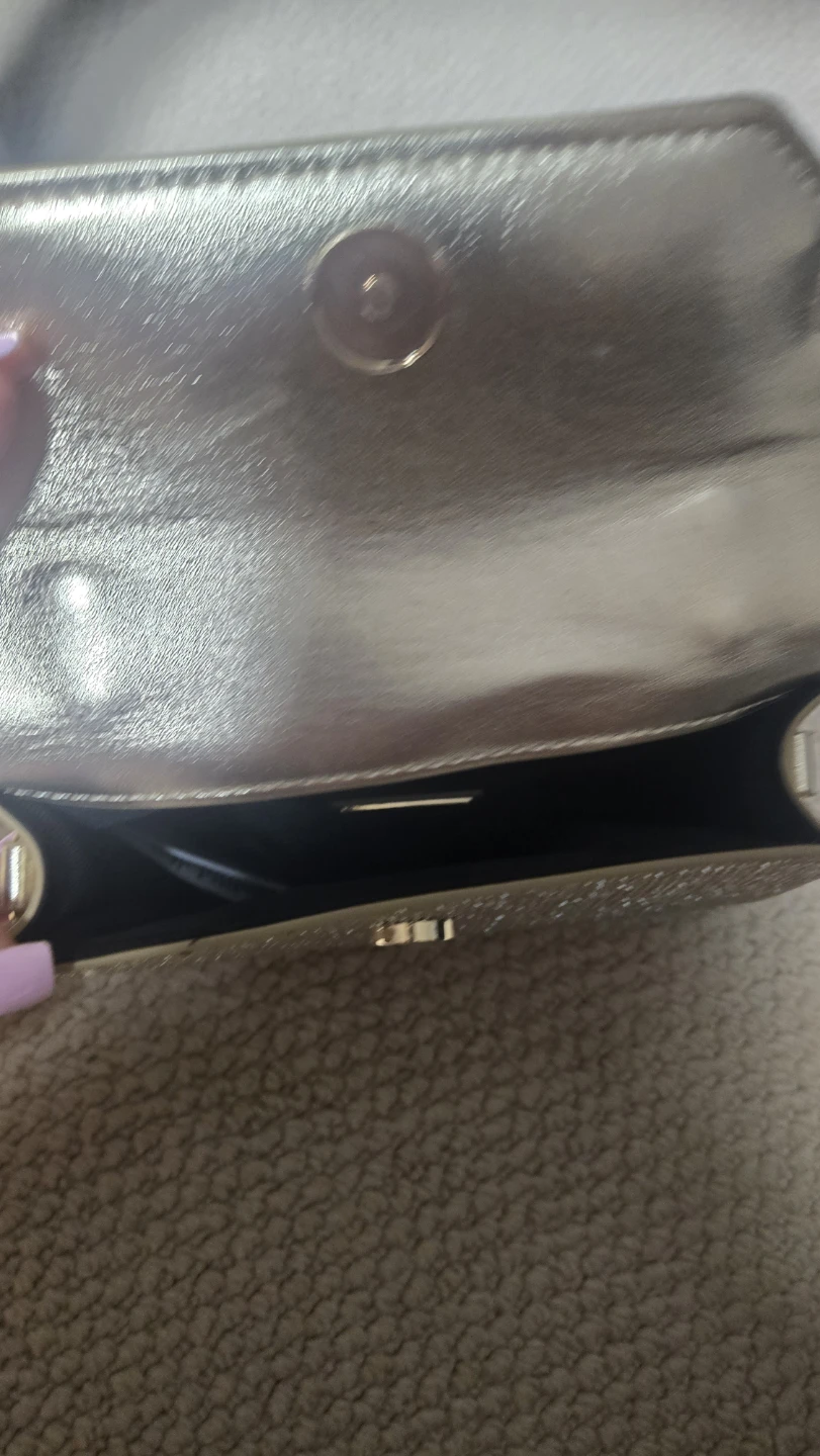 ALDO Gold Sparkle Handbag with Lock Detail - photo 3