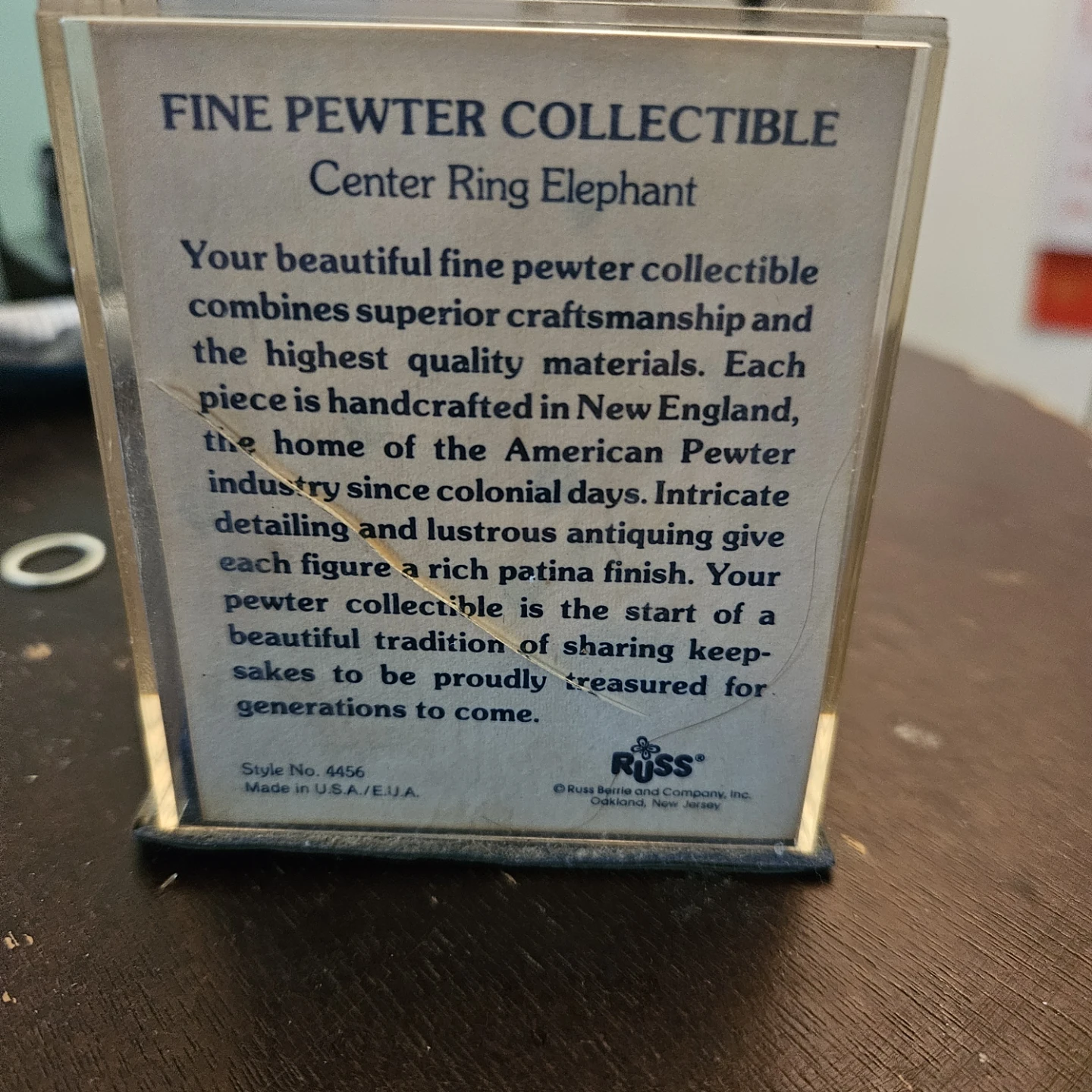 Russ Fine Pewter Collectible Center Ring Elephant - photo 2