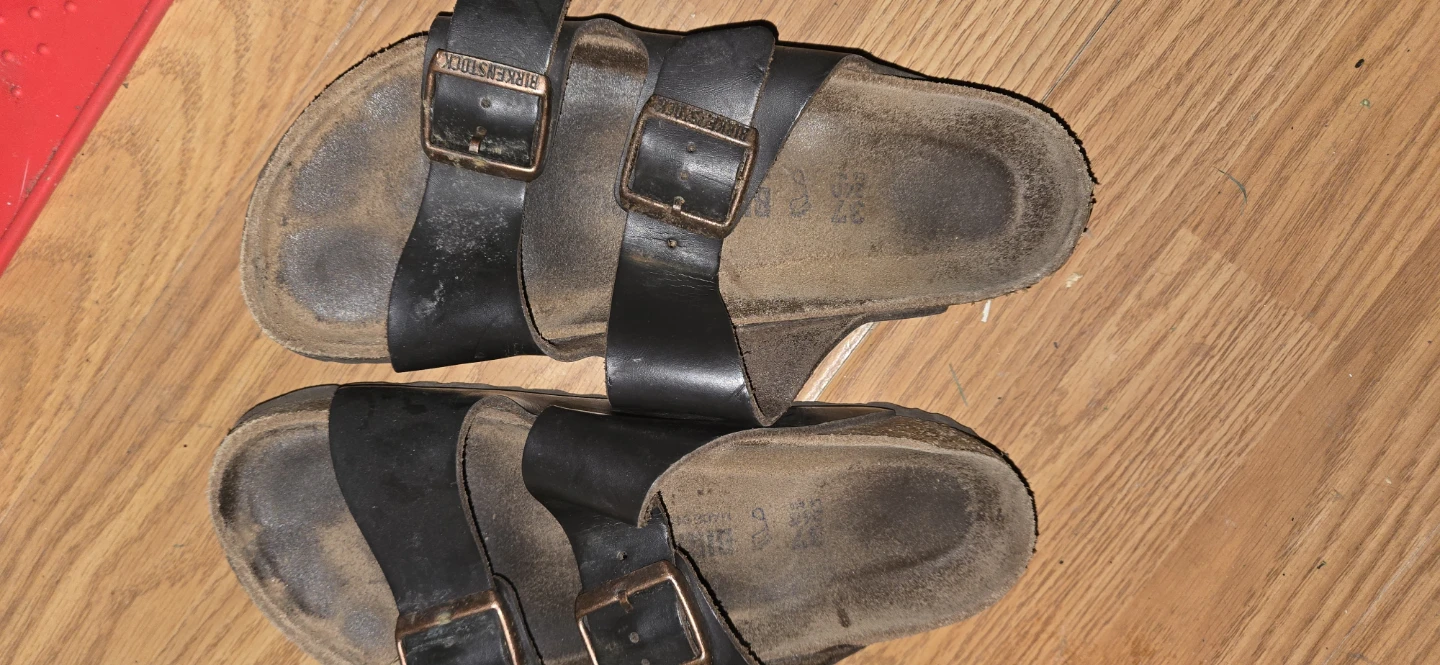 Birkenstock Arizona Sandals Black Leather Size 9