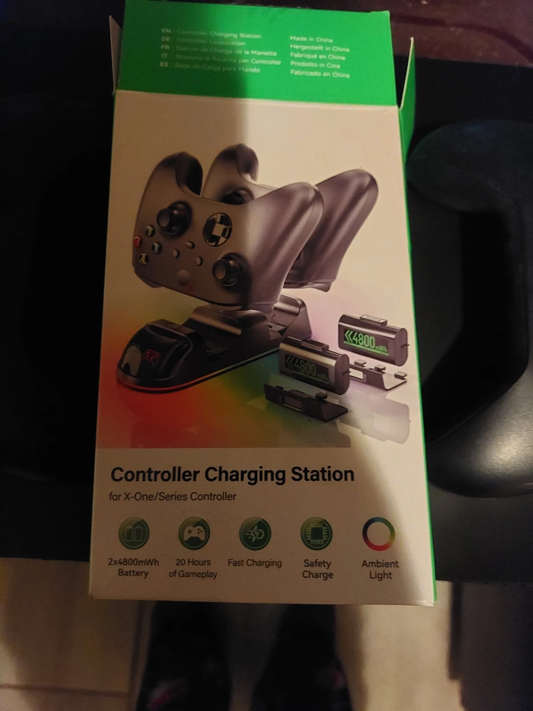 Two xbox controllers and  charging dock - photo 3