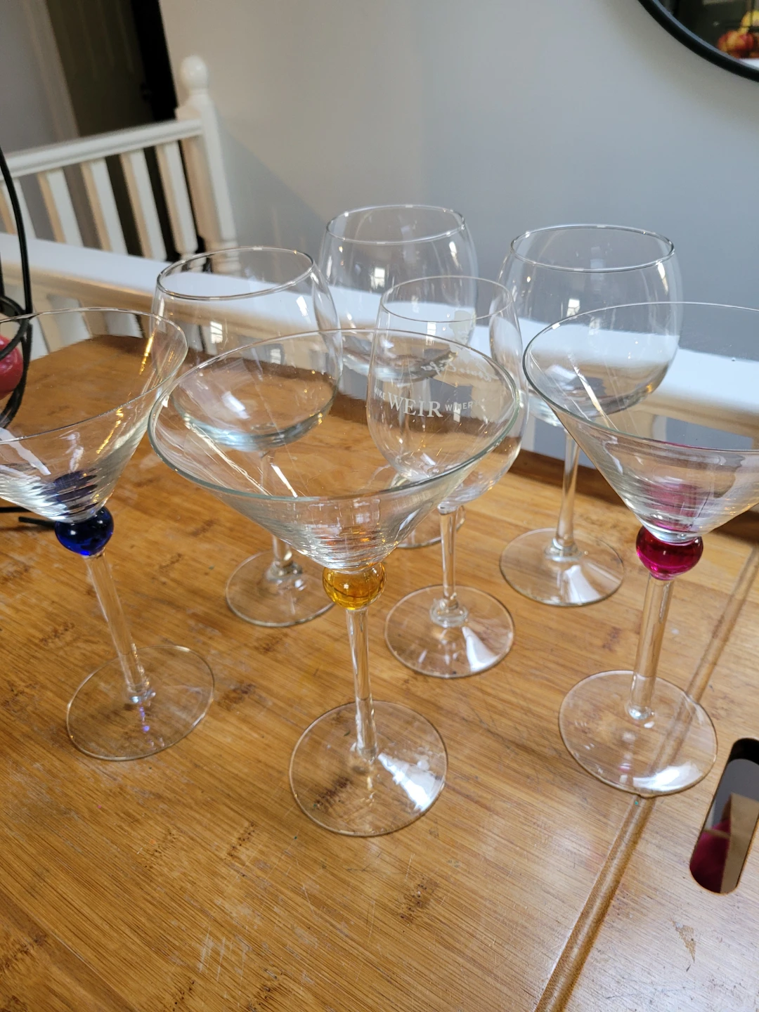 7 Wine/Cocktail Glasses with Coloured Beads