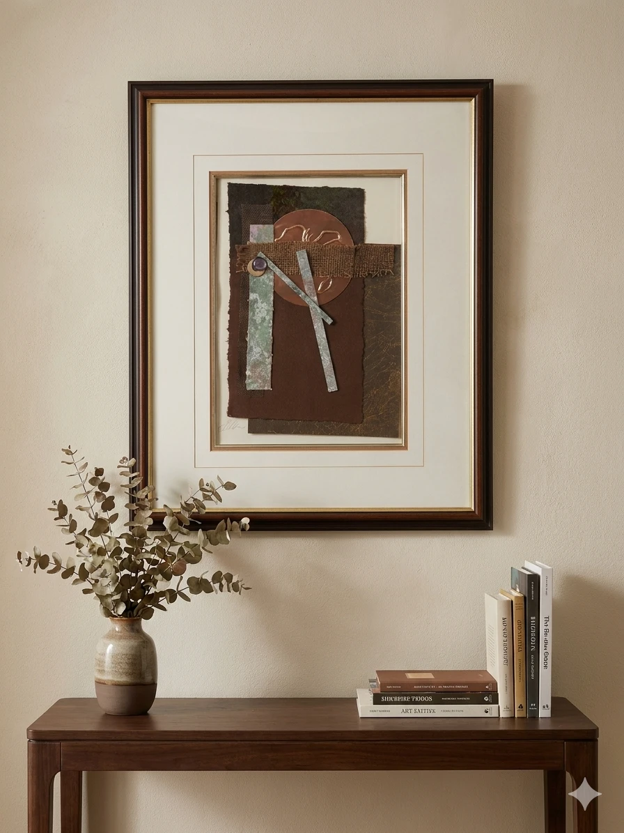 Vintage V. Hill Mixed Media Abstract Collage