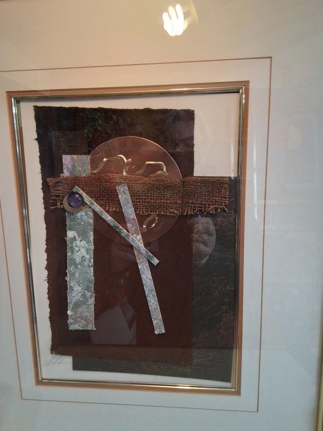 Vintage V. Hill Mixed Media Abstract Collage - photo 2